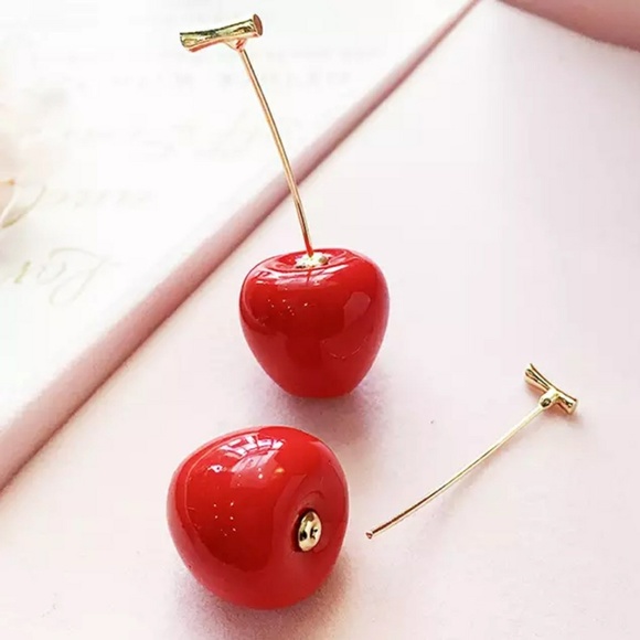 🦋New! Cherry Drop Earrings - Picture 2 of 5